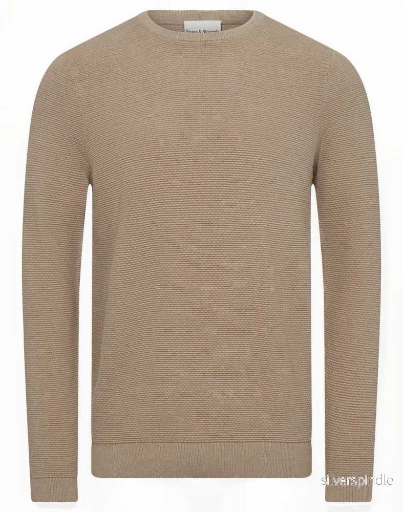 BS Moritz Regular Fit Stickat - Light Brown