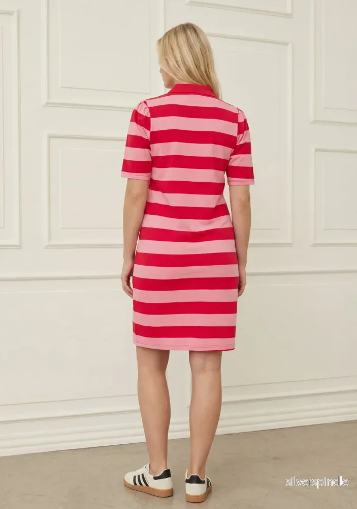 Ditte New Dress - Raspberry/Pink Stripe - Bild 2