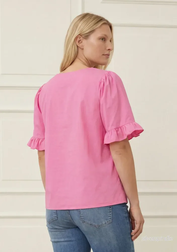 Sigga Flounce Blouse - Fresh Pink - Bild 3