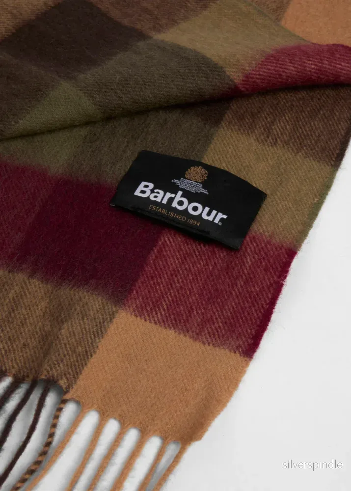 Barbour Large Tattersall Scarf Tawry Port - Bild 3