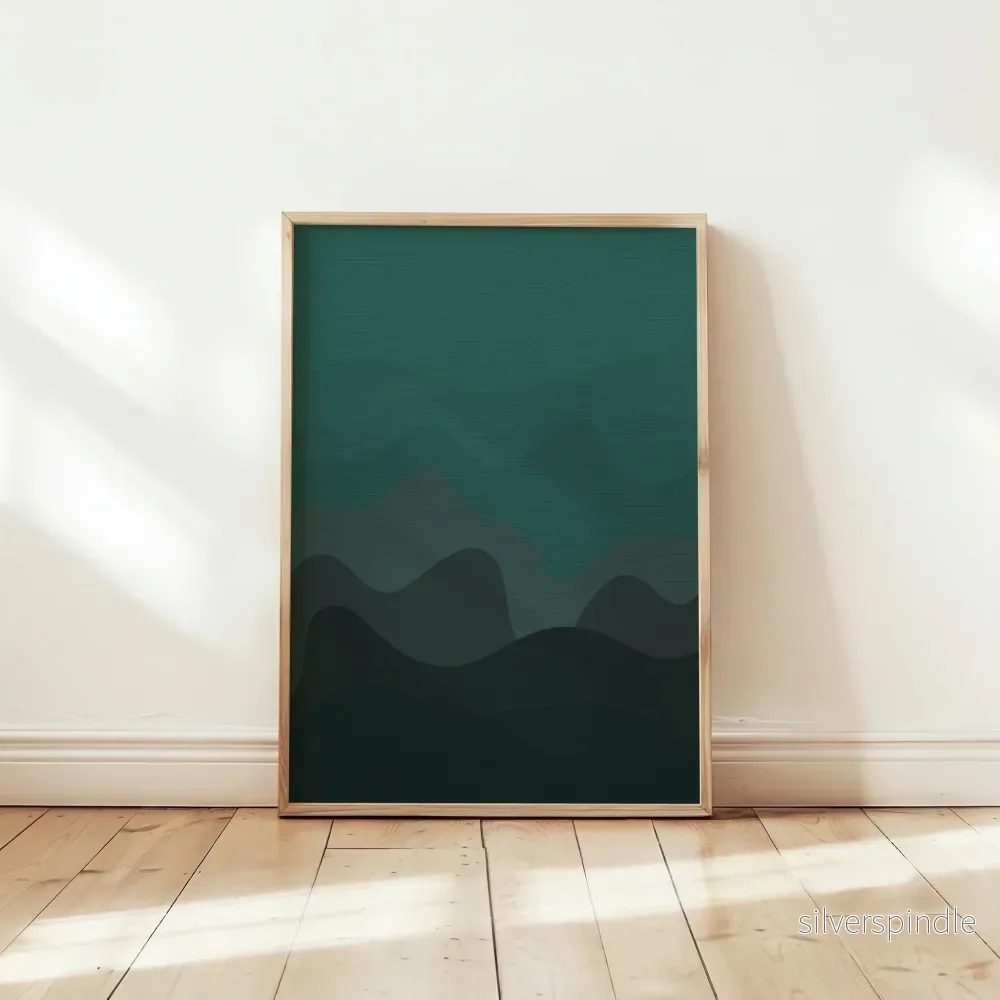 Naturposter Geometriska Berg - Väggkonst i Grönt - Bild 3