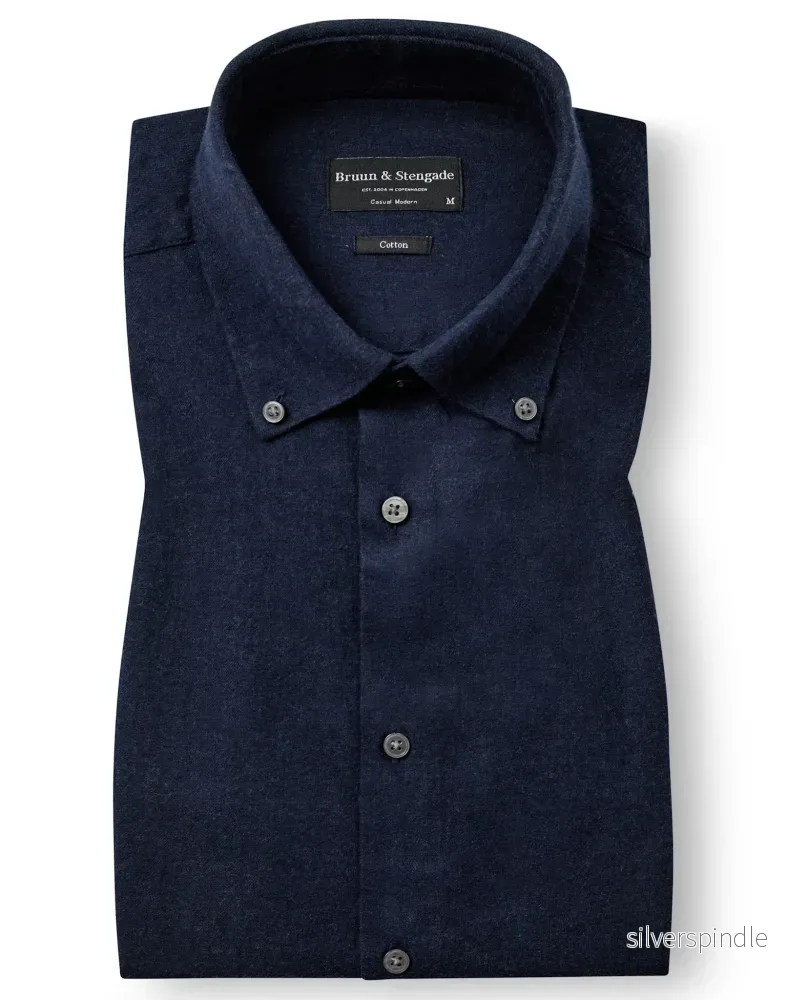 BS Faruk Casual Modern Fit Skjorta - Dark Blue