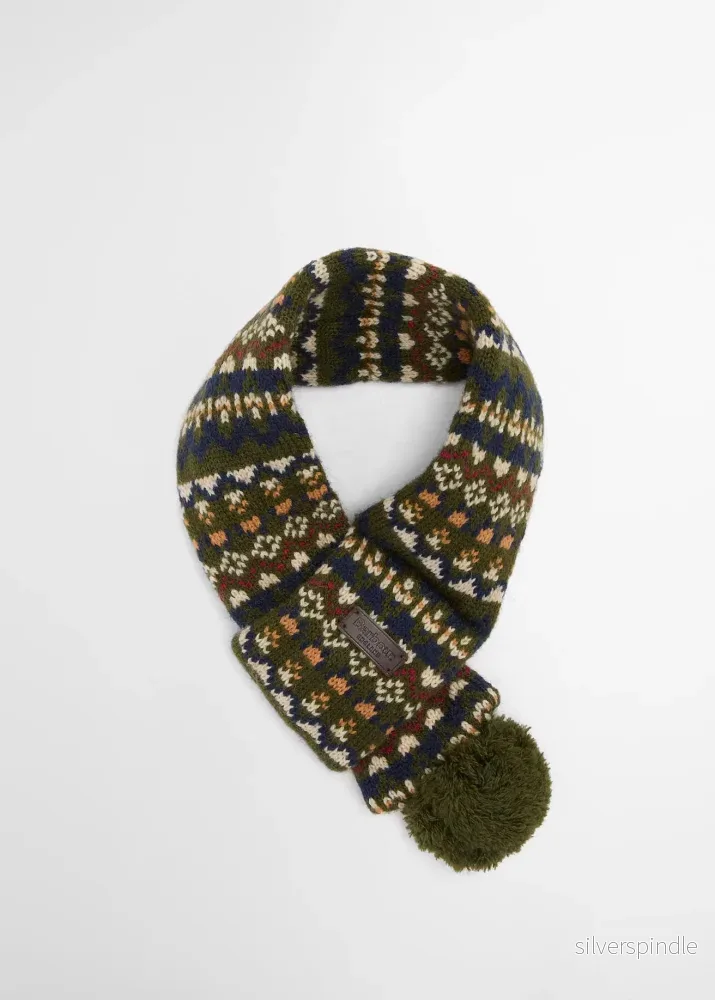 Barbour Marlow Fairisle Dog Scarf Olive Barbour Marlow Fairisle Dog Scarf Olive