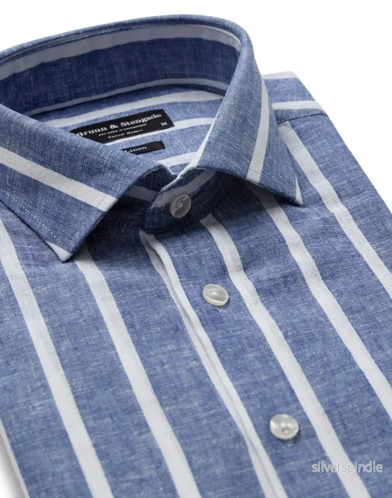 BS Deacon Casual Modern Fit Skjorta - Blue/White - Bild 2