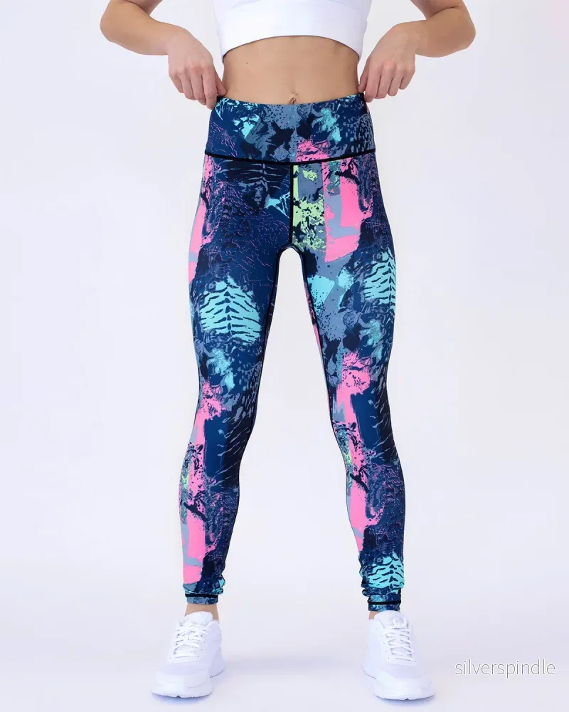 Olivia | Abstrakt Mönstrade Fukttransporterande Leggings - Bild 2