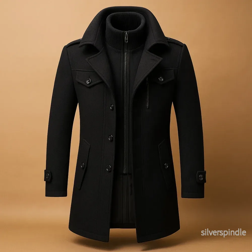 Elegant vinterkappa för män | Slim Fit Design med Isolering | Perfekt för Kalla Dagar Elegant vinterkappa för män | Slim Fit Design med Isolering | Perfekt för Kalla Dagar