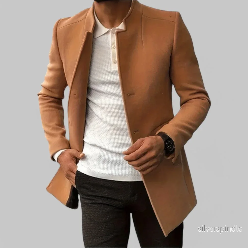 Minimalistisk Vinterkappa för Män med Dold Knappstängning | Elegant Design för Vardagsbruk Minimalistisk Vinterkappa för Män med Dold Knappstängning | Elegant Design för Vardagsbruk