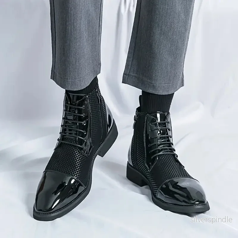 Elegant Houndstooth | Derby-skor för Män med Spetsig Tå | Stilren Design för Vardags och Fest Elegant Houndstooth | Derby-skor för Män med Spetsig Tå | Stilren Design för Vardags och Fest