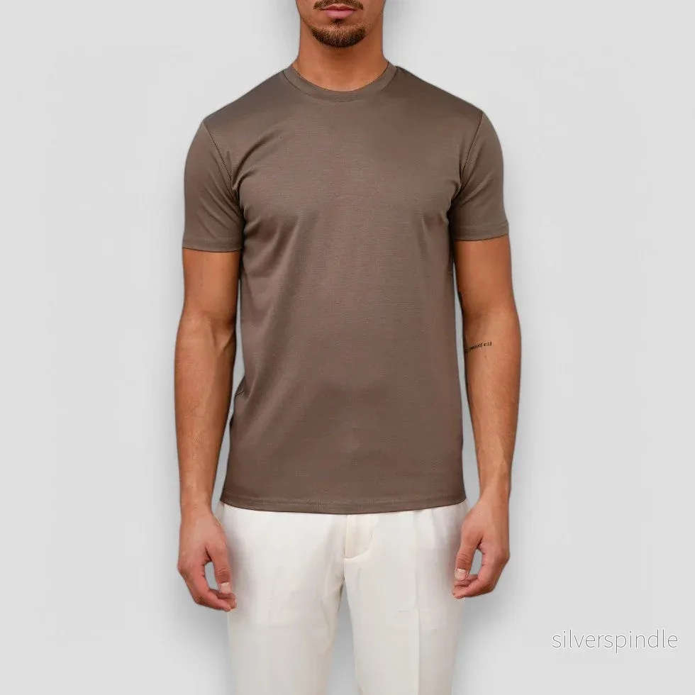 Elegant T-shirt | Glänsande Bomullsblandning med Skräddarsydd Passform | Mångsidig Stil för Avslappnade och Smart-Casual Tillfällen - Bild 2