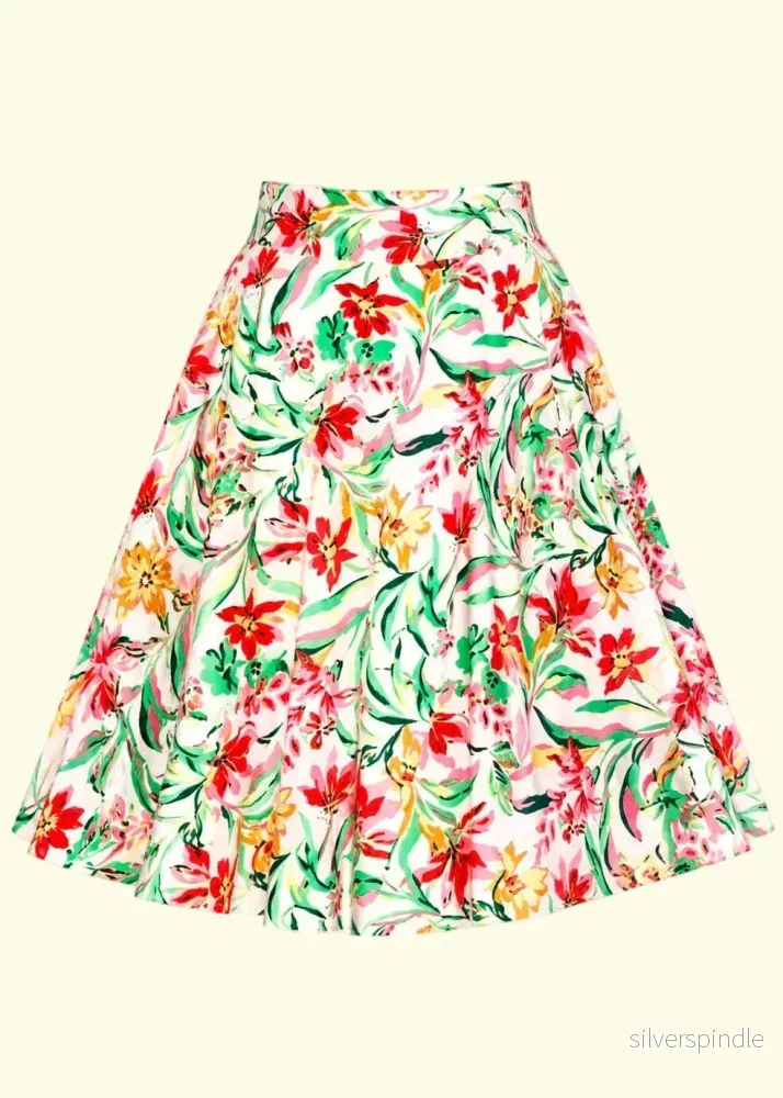 1950-tals swingkjol – multi floral 1950-tals swingkjol – multi floral