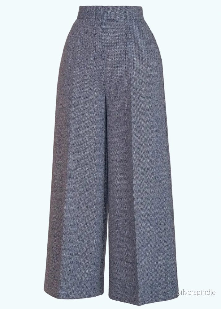 The Palazzo Perfection Pants – Midnight & ivory wool tweed The Palazzo Perfection Pants – Midnight & ivory wool tweed
