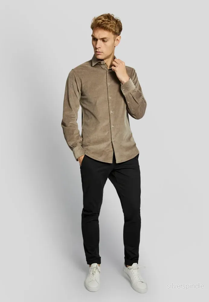 BS Kongsberg casual slim fit Skjorta - Mud - Bild 3