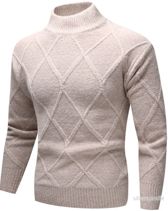 Liam | Mönstrad Slim Fit Hösttröja med Halv Polokrage - Bild 3