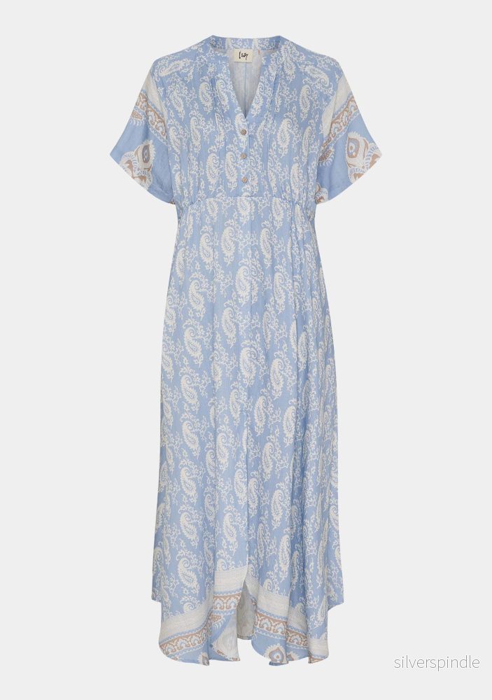 Ane New Dress – Light Blue Border Paisley Ane New Dress – Light Blue Border Paisley