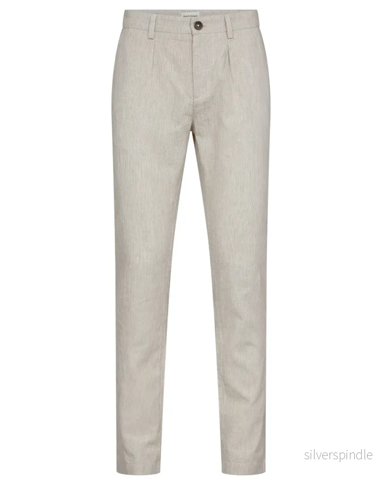 BS Sigvard Slim Fit Chinos – Beige/Vit