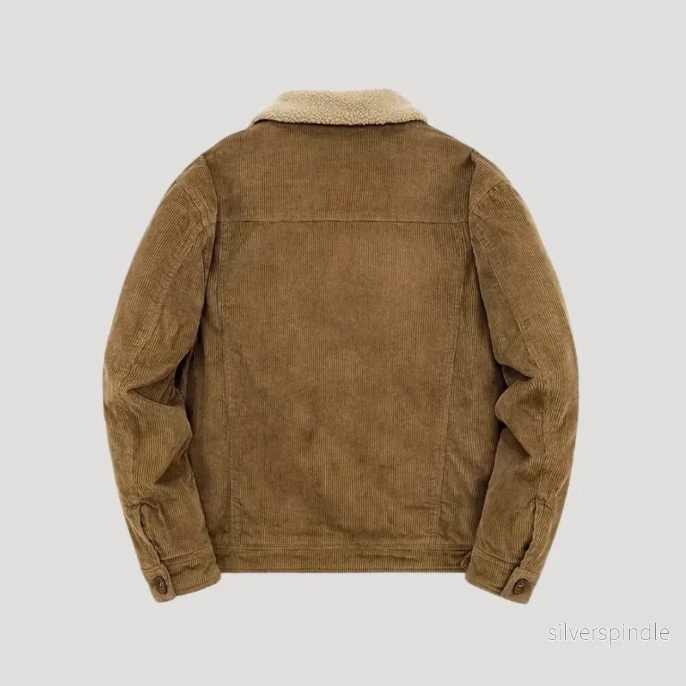 Stilren Truckerjacka | Vinterjacka i Mockastil med Faux Shearling Foder | Varm och Bekväm för Kalla Dagar - Bild 2