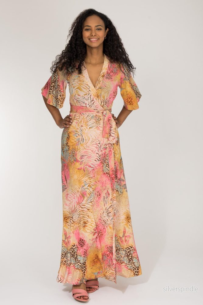Bestie shine wrap maxi jersey dress – Pastels Bestie shine wrap maxi jersey dress – Pastels