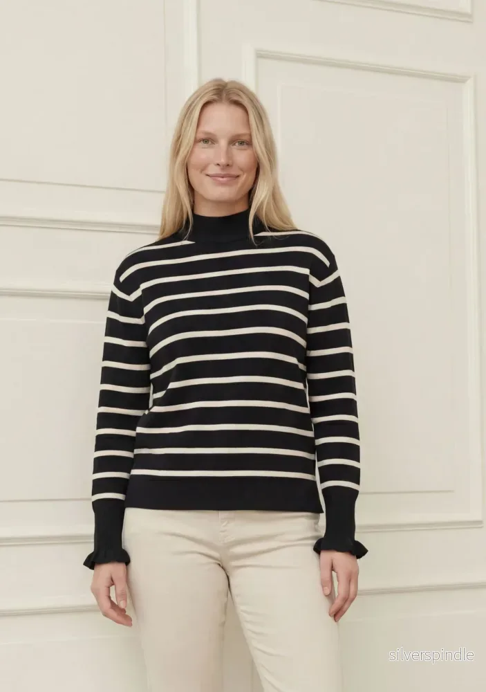 Frigga Stripe Pullover – Black w/Cream Frigga Stripe Pullover – Black w/Cream