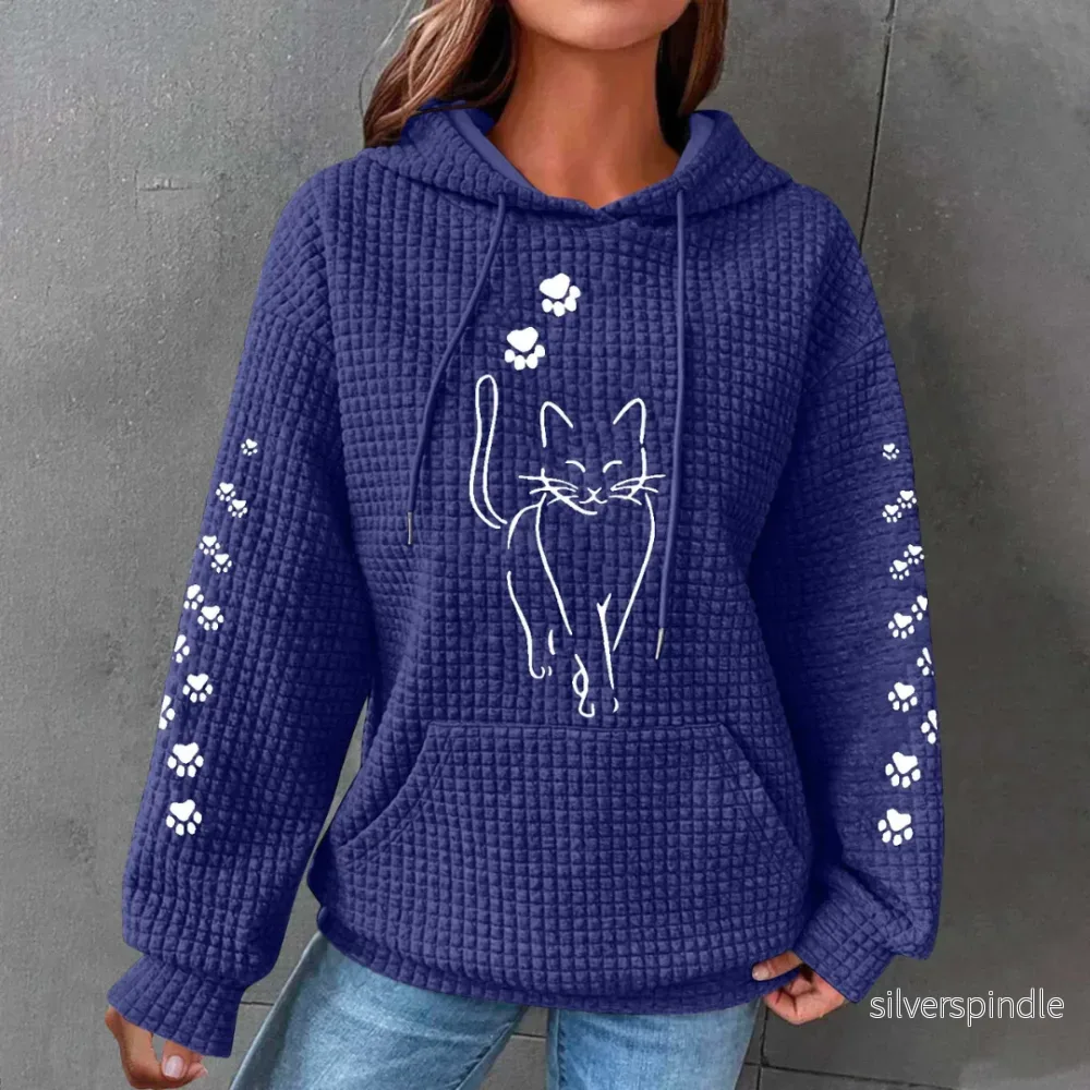 Mia | Trendig Vågig Pullover Med Kattmotiv - Bild 2