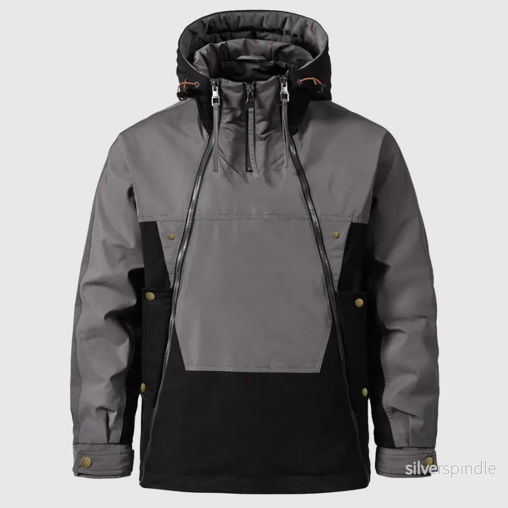 Outdoor Essentials | Anorakjacka för Män med Justerbar Huva och Känguruficka | Hållbar och Värmande för Kalla Äventyr