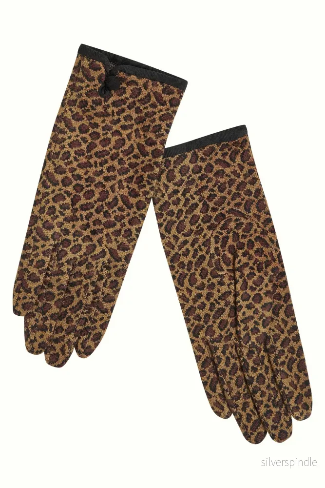 Stickade handskar – leopardmönster