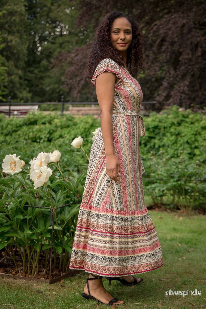 Frill wrap midi jersey dress - Multi paisley - Bild 2