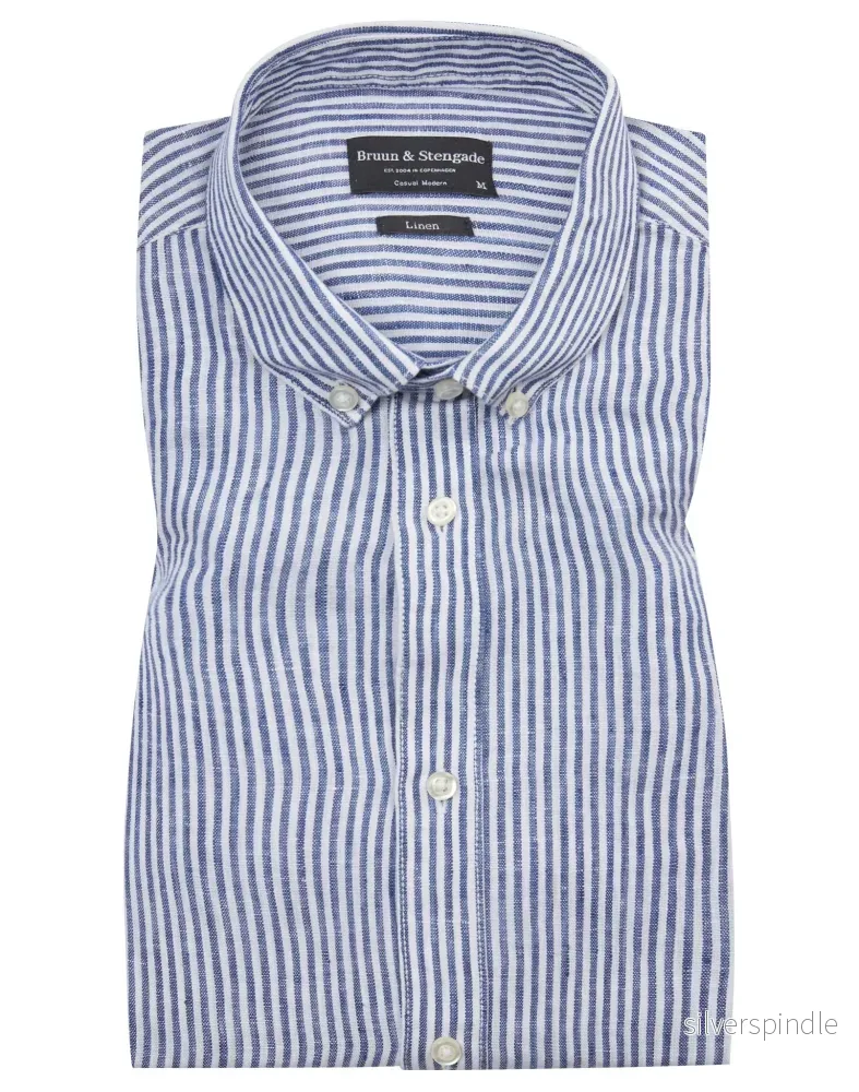 BS Valtteri Casual Modern Fit Skjorta - Navy/White