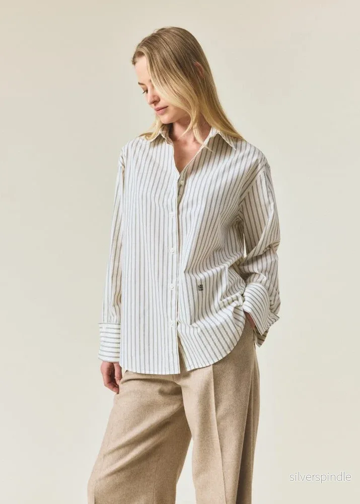 Lexington Folded Cuffs OS Striped Shirt GR/WHStrip - Bild 2