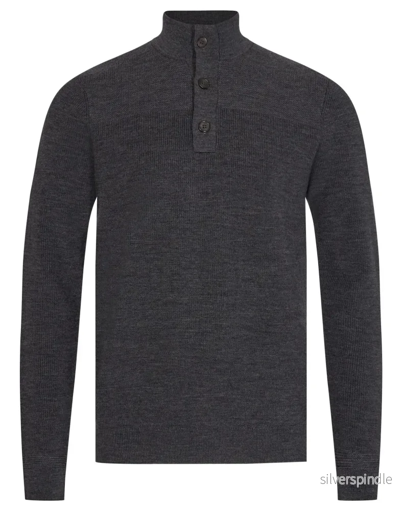 BS Monfils Regular Fit Stickad Tröja – Grey BS Monfils Regular Fit Stickad Tröja – Grey