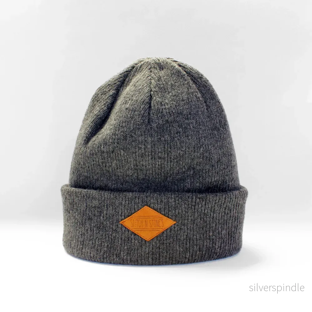 Lambswool Beanie with leather patch - Bild 2