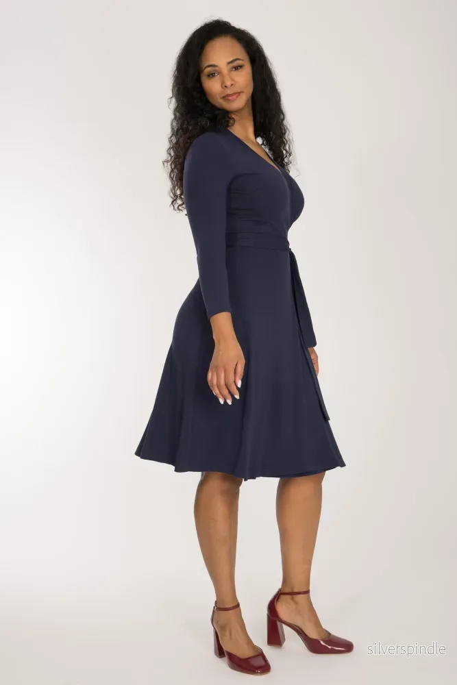 Bestie wrap short jersey dress - Navy - Bild 3
