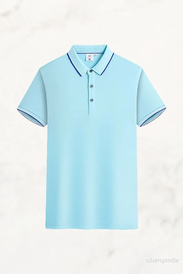 Ethan | Elegant Kortärmad Poloshirt med Jacquardkrage - Bild 3