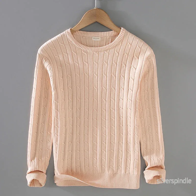 Liam | Tjock Slim Fit Vinterpullover med Twiststickning Liam | Tjock Slim Fit Vinterpullover med Twiststickning