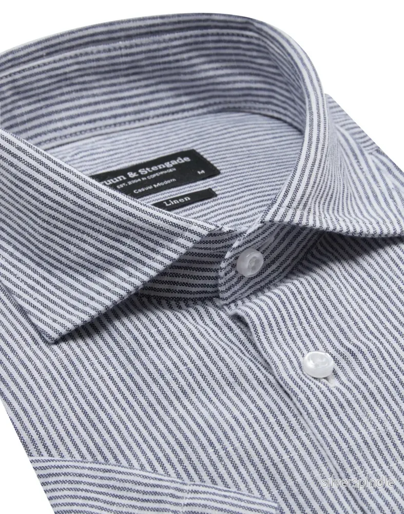 BS Lewis Casual Modern Fit Skjorta - Blue/White - Bild 2