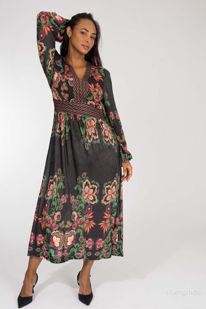Pure boho midi jersey dress - Black - Bild 2