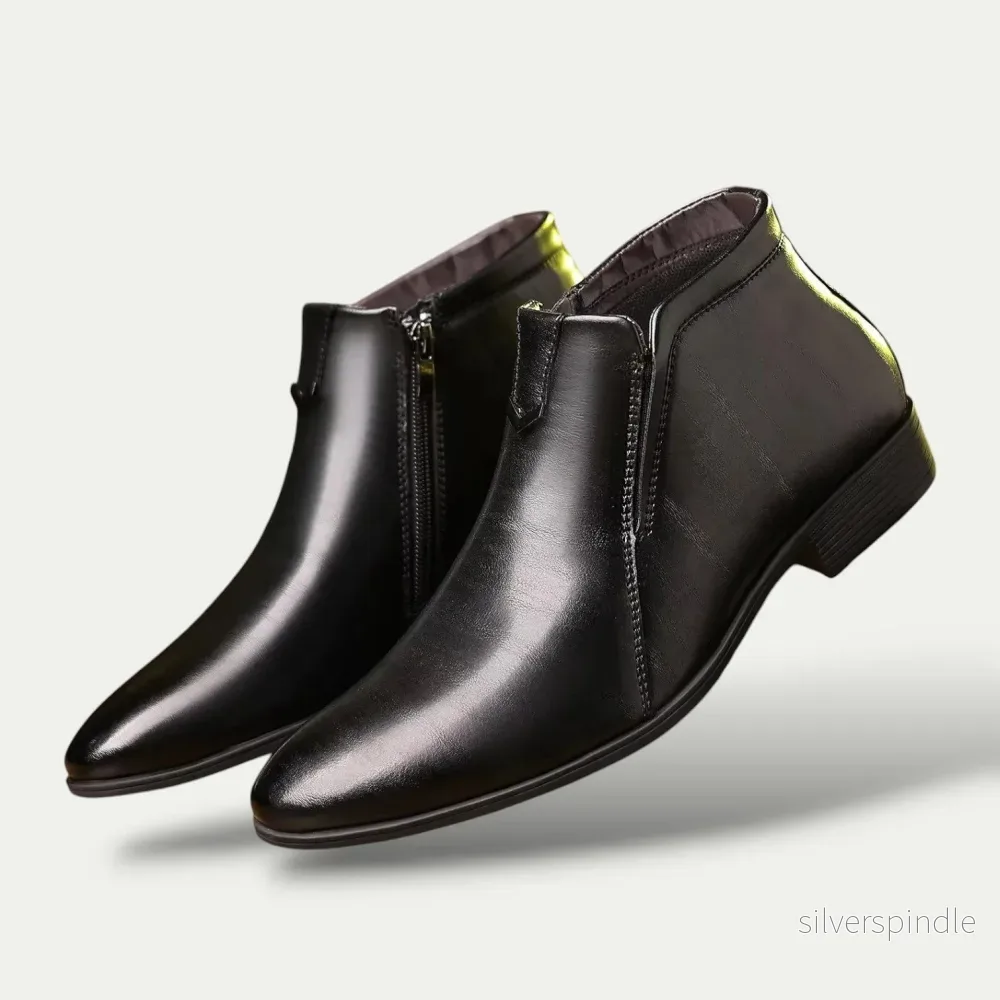 Klassiska Ankelstövlar | Polerade Herrboots med Dragkedja | Elegant Design för Mångsidig Användning - Bild 2