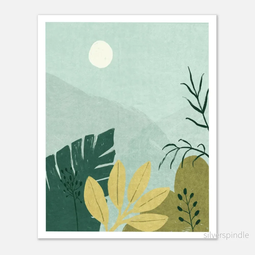 Botanisk Poster – Tropiska Blad & Berg - Bild 2