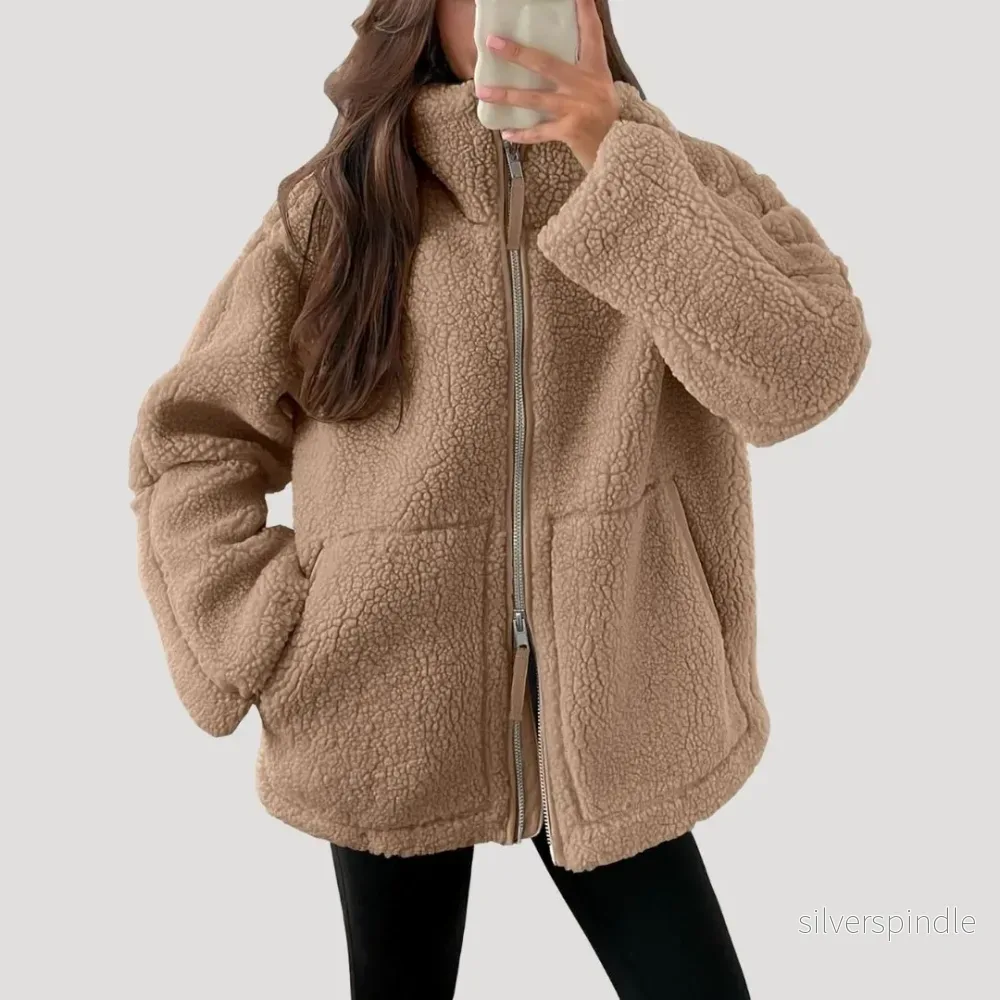 Sophie | Fluffig Teddy Fleecejacka Dam för Kalla Vinterdagar - Bild 3
