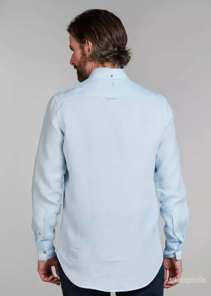 Hansen & Jacob Classic Linen Shirt Blue - Bild 2