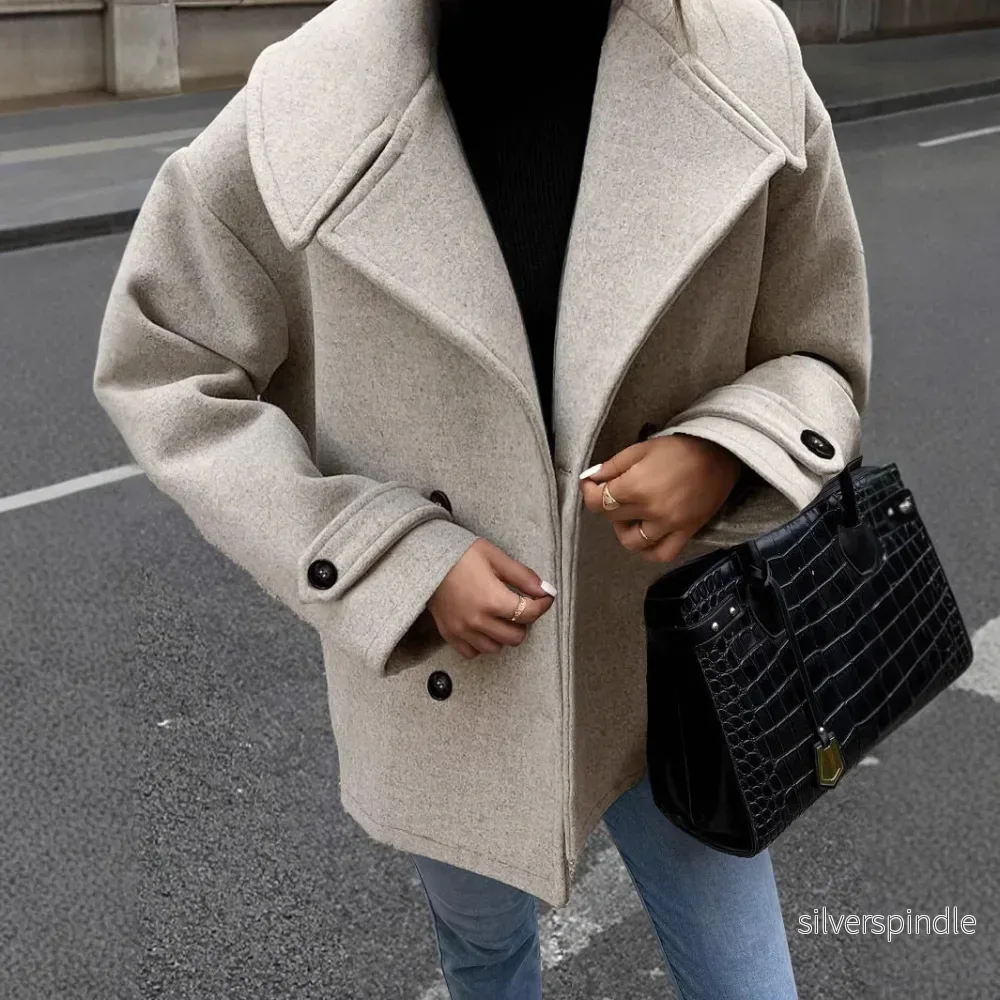 Sophie | Elegant Lång Höstkappa i Ullblandning - Bild 3