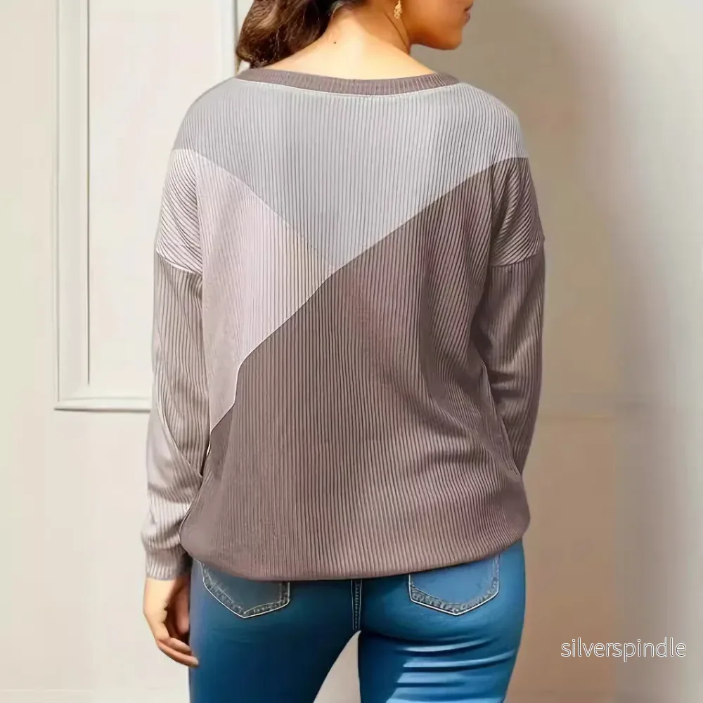 Sofia | Modern Loose Fit T-Shirt Med Trefärgat Tryck - Bild 3