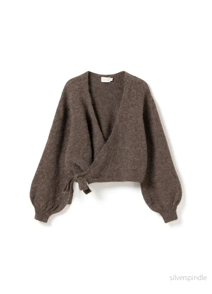 MAELEE WRAP KNIT BROWN - Bild 3