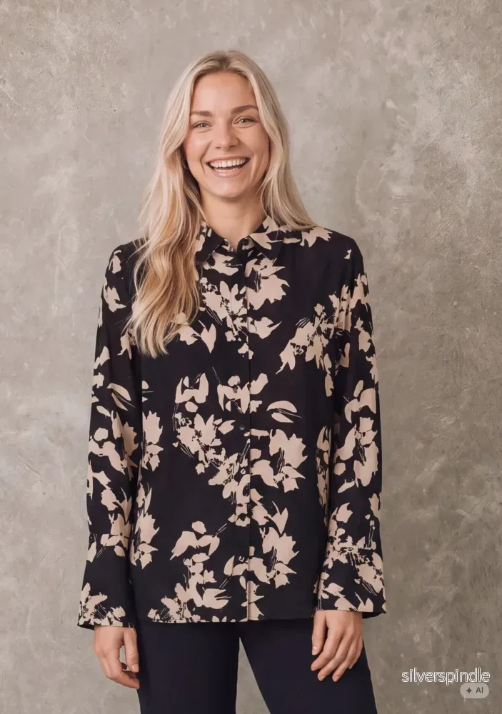 Ane Shirt – Black w/Cream Ane Shirt – Black w/Cream