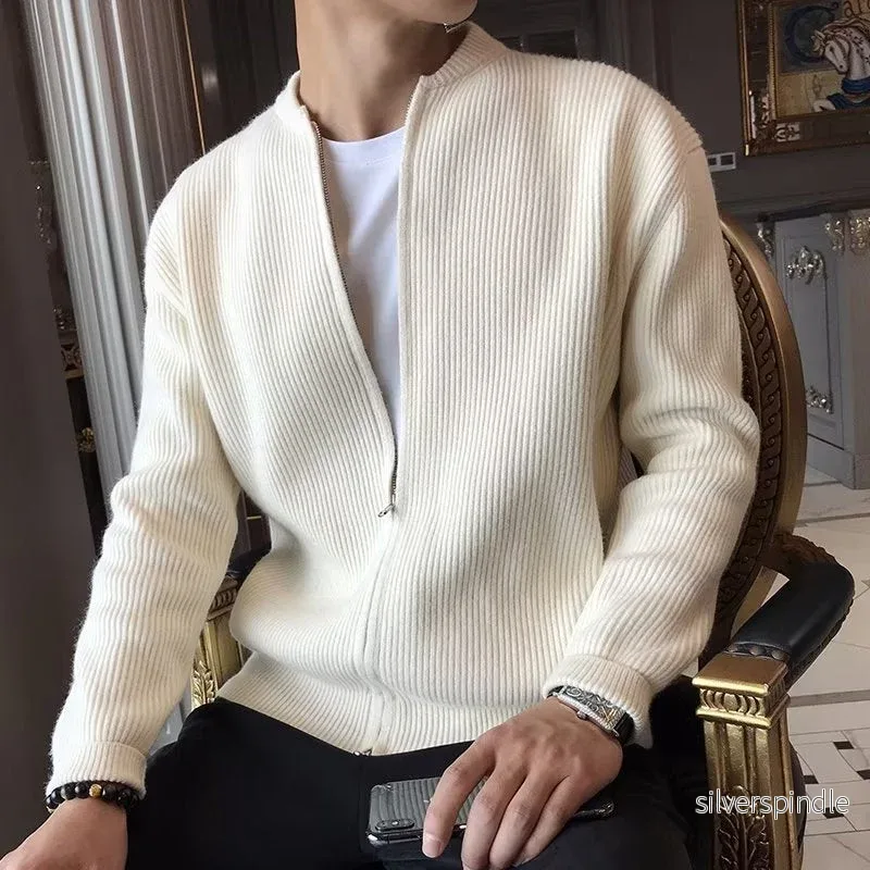 Ethan | Enfärgad Vinter Cardigan med Långärmar - Bild 3