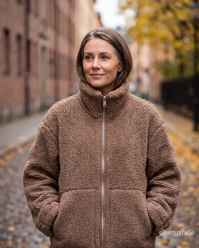 Sophie | Fluffig Teddy Fleecejacka Dam för Kalla Vinterdagar