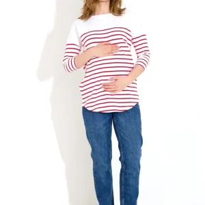 MAMMA-TRÖJA – Red Off White Randig