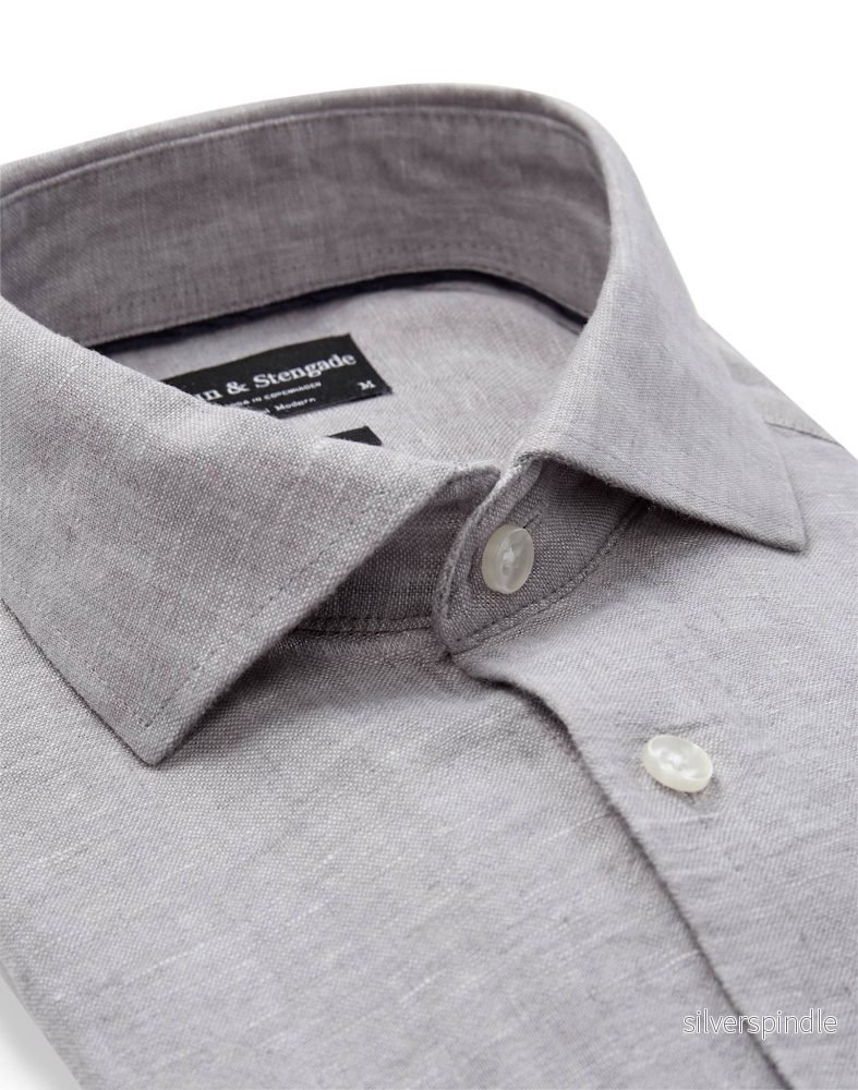 BS Tahaka Casual Modern Fit Skjorta - Light Grey - Bild 2