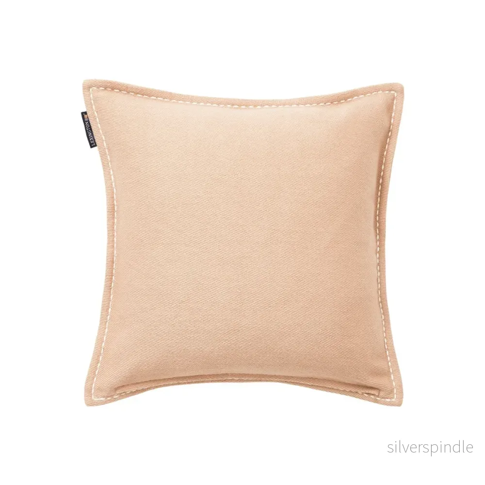 Lexington Kuddfodral Med Broderad Text I Kraftig Bomullstwill - Beige/White - Bild 2