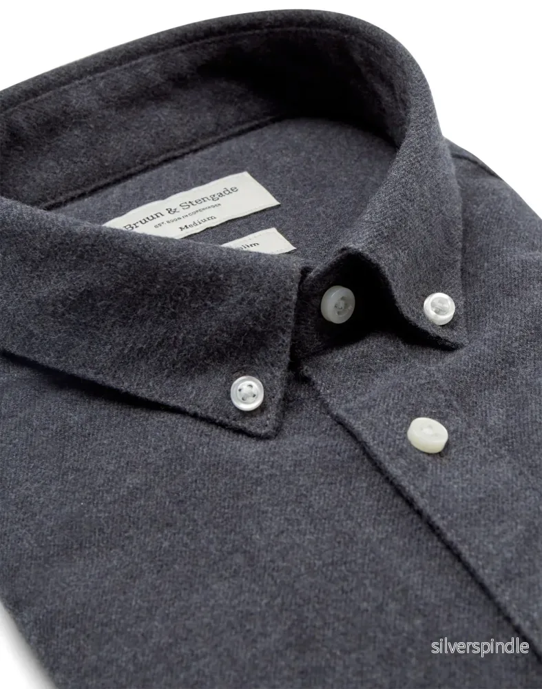 BS Jobe Casual Slim Fit Skjorta - Dark Grey - Bild 2