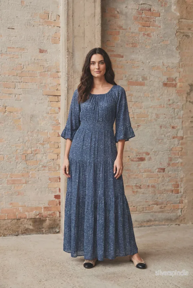 Chantel Dress – Blue Flower Chantel Dress – Blue Flower